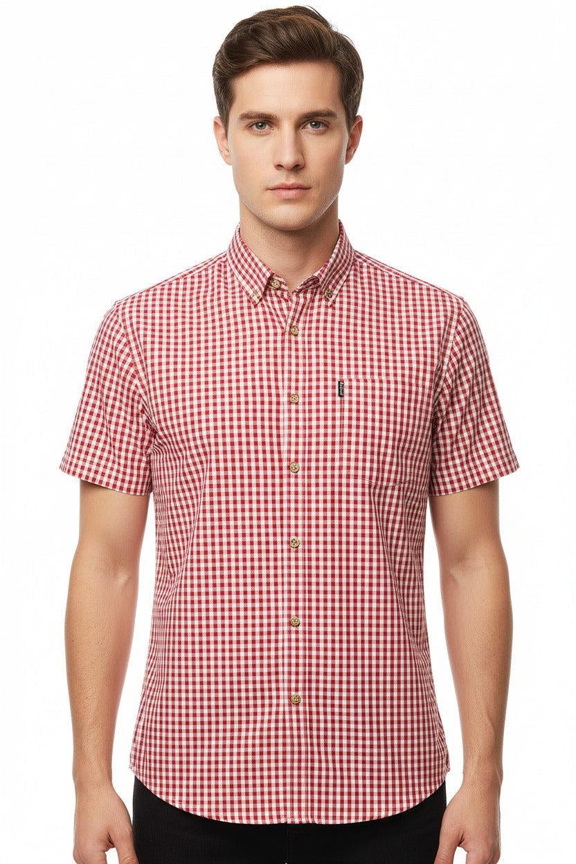 Camicia per uomo stile quadrettato, modello slim fit