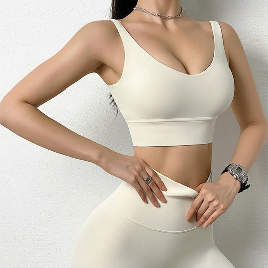 tuta sportiva donna set due pezzi, leggings a vita alta e reggiseno sportivo