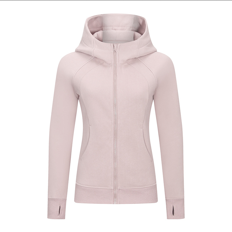 Giacca sportiva donna termica con cappuccio, colore rosa