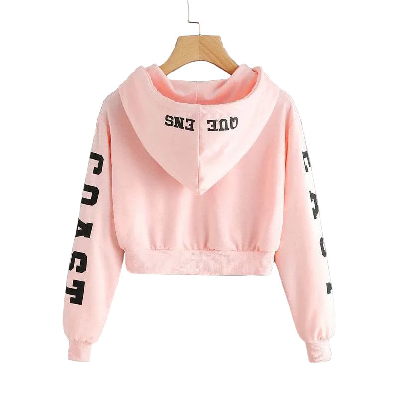 Felpa con cappuccio per donna slim fit di colore rosa, con spedizione gratuita