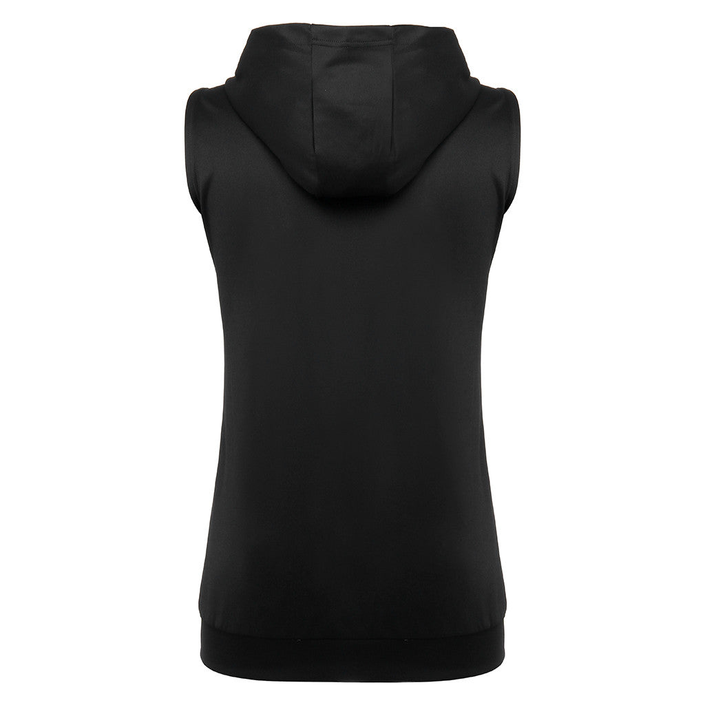 Felpa per uomo con zip e cappuccio senza maniche, spedizione gratuita