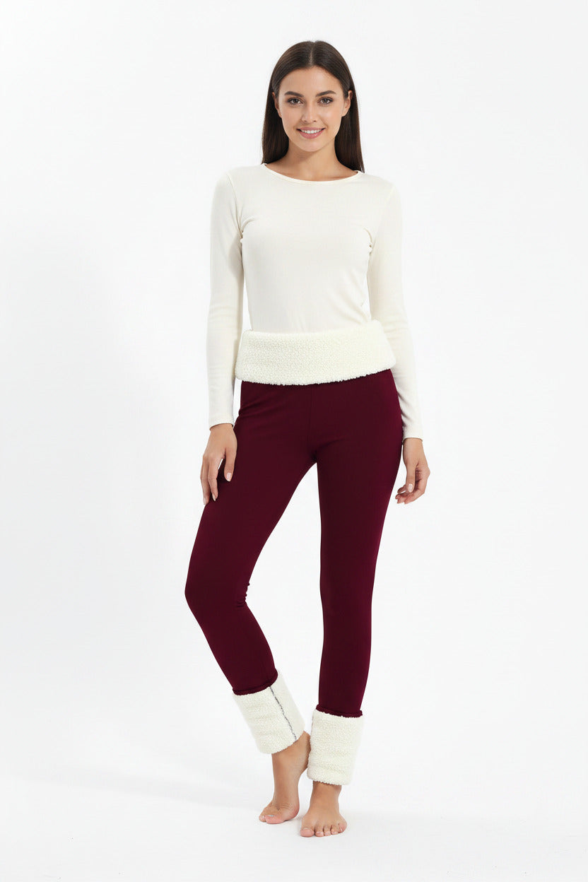 Pantaloni a leggings per donna invernali rivesititi all'interno in lana, spedizione gratuita