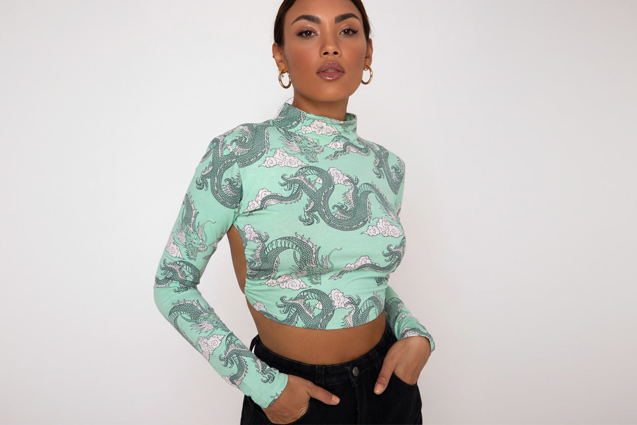 maglia dragone donna t shirt grafica drago
