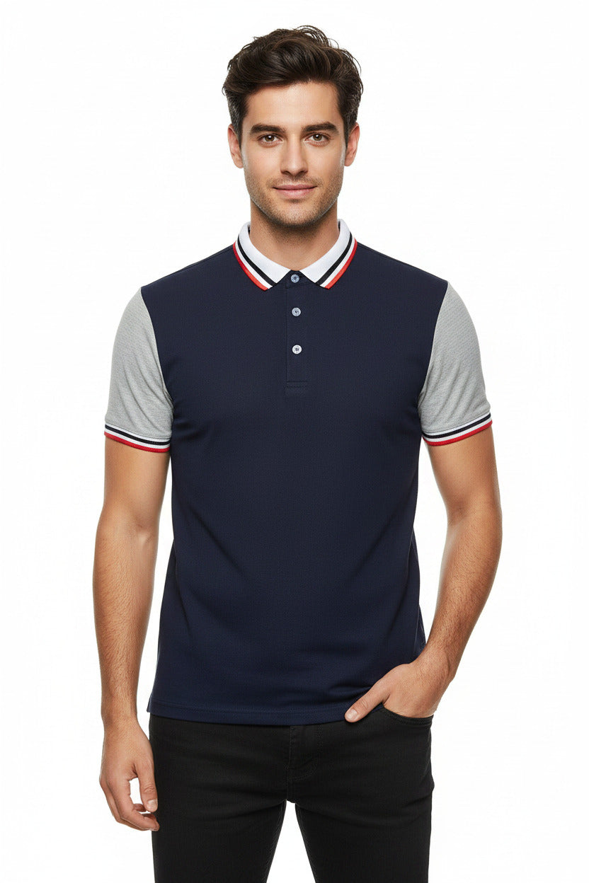 Polo uomo in cotone maniche corte, elegante con bottoni