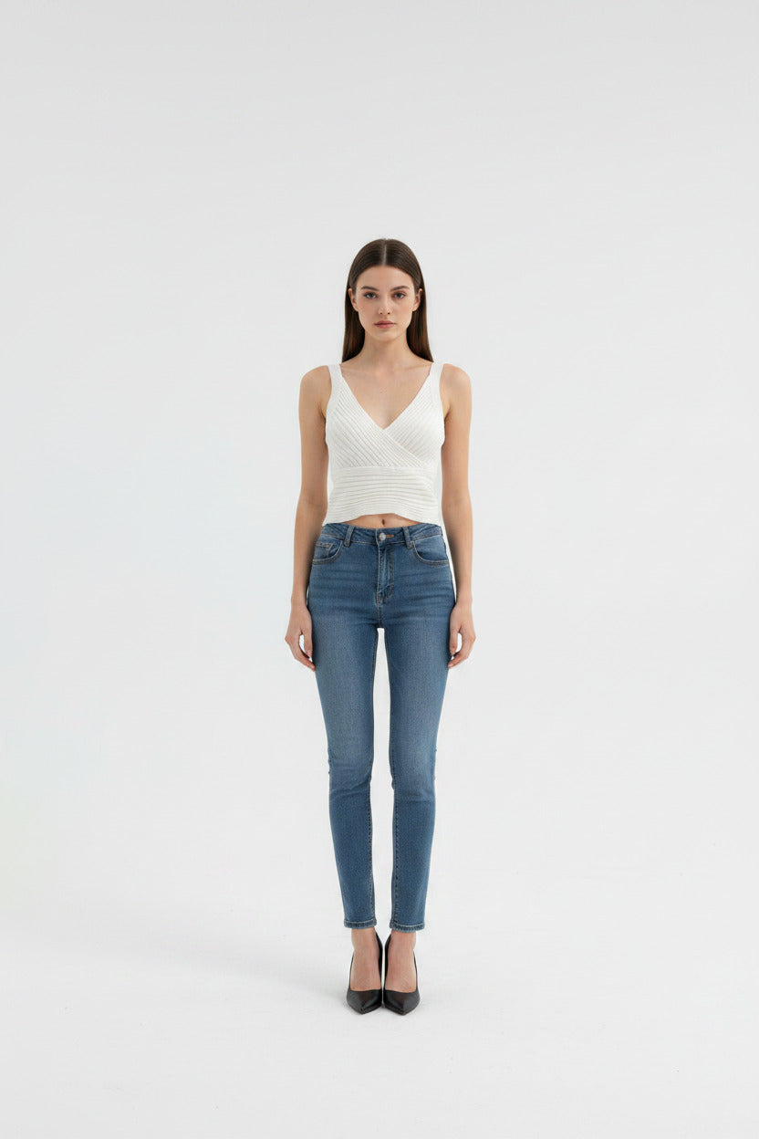 Maglietta donna estiva con scollo a v, economico a vita alta modellante ed elegante, spedizione gratuita