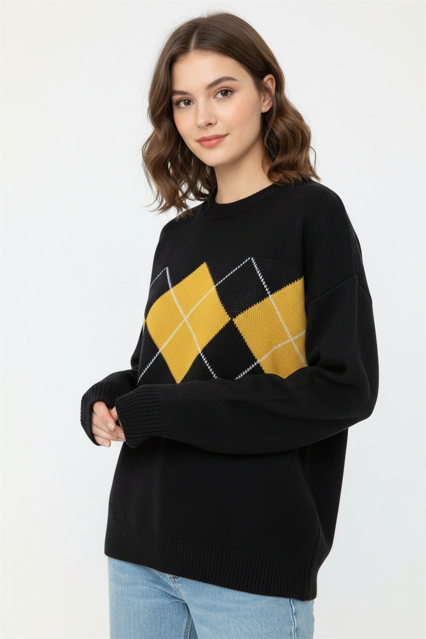Maglione lavorato a maglia da donna Pullover oversize da donna Maglione allentato invernale da donna - Loweconomy