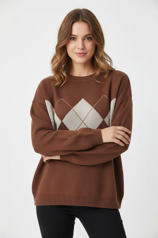 Maglione lavorato a maglia da donna Pullover oversize da donna Maglione allentato invernale da donna - Loweconomy