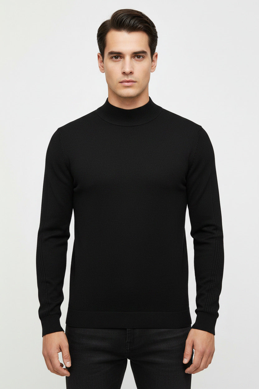 Maglione da uomo a collo alto in misto cotone e cashmere, spedizione gratuita