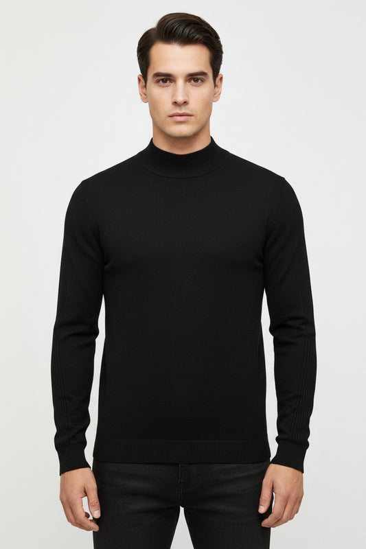 Maglione da uomo a collo alto in misto cotone e cashmere, spedizione gratuita