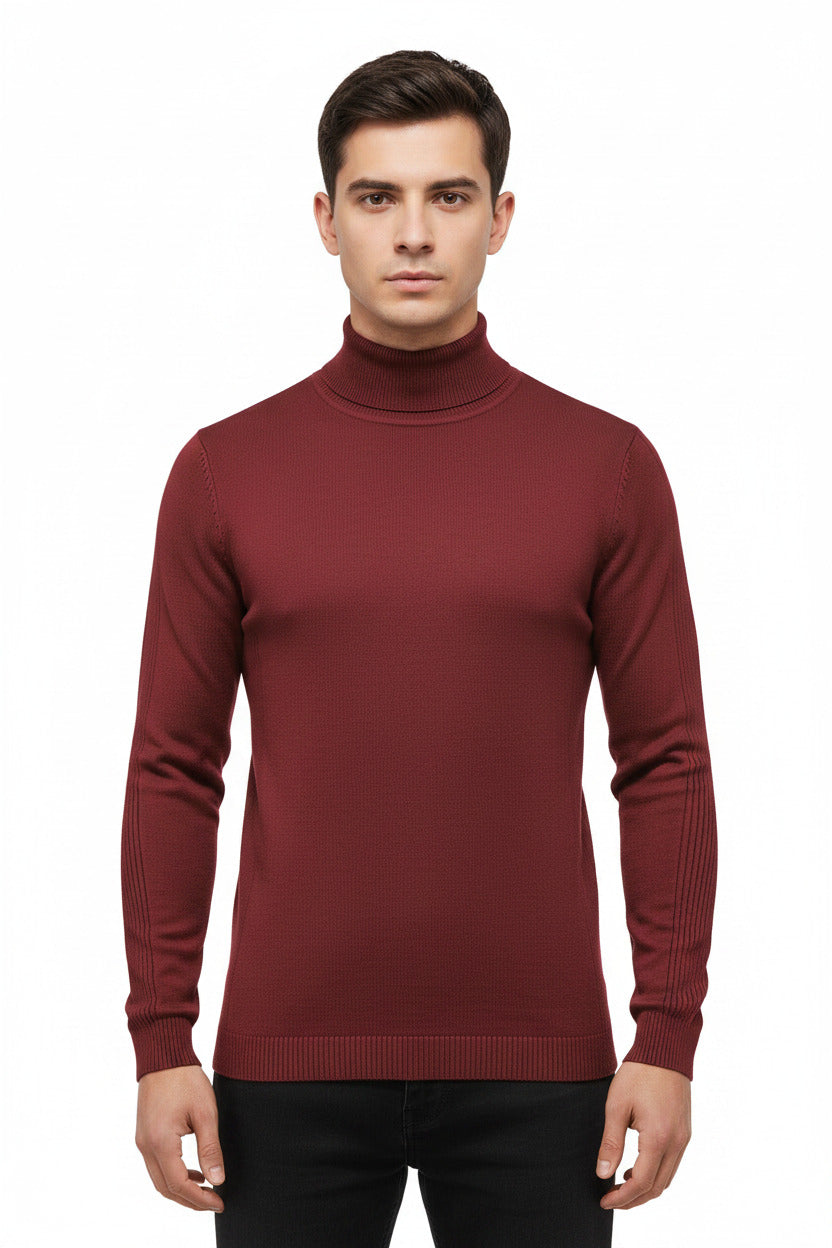 Maglione da uomo a collo alto in misto cotone e cashmere, spedizione gratuita