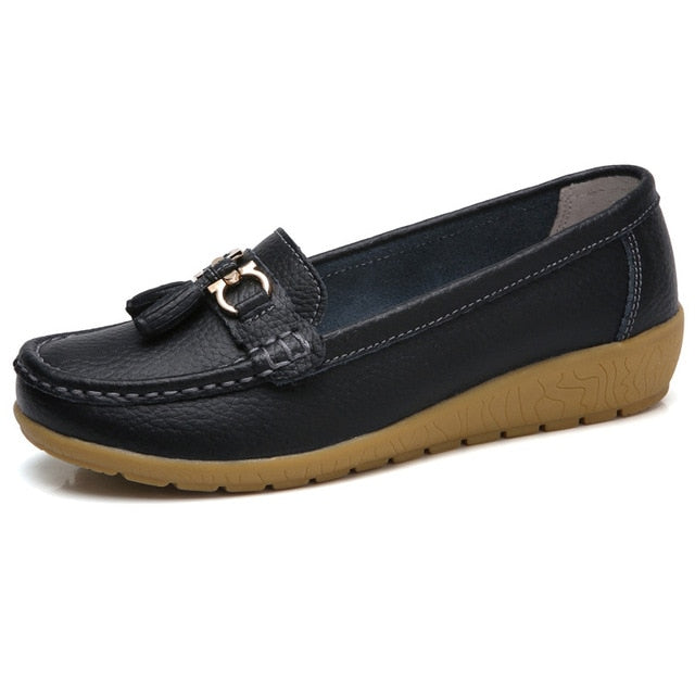 Mocassino per donna slip-in in vera pelle