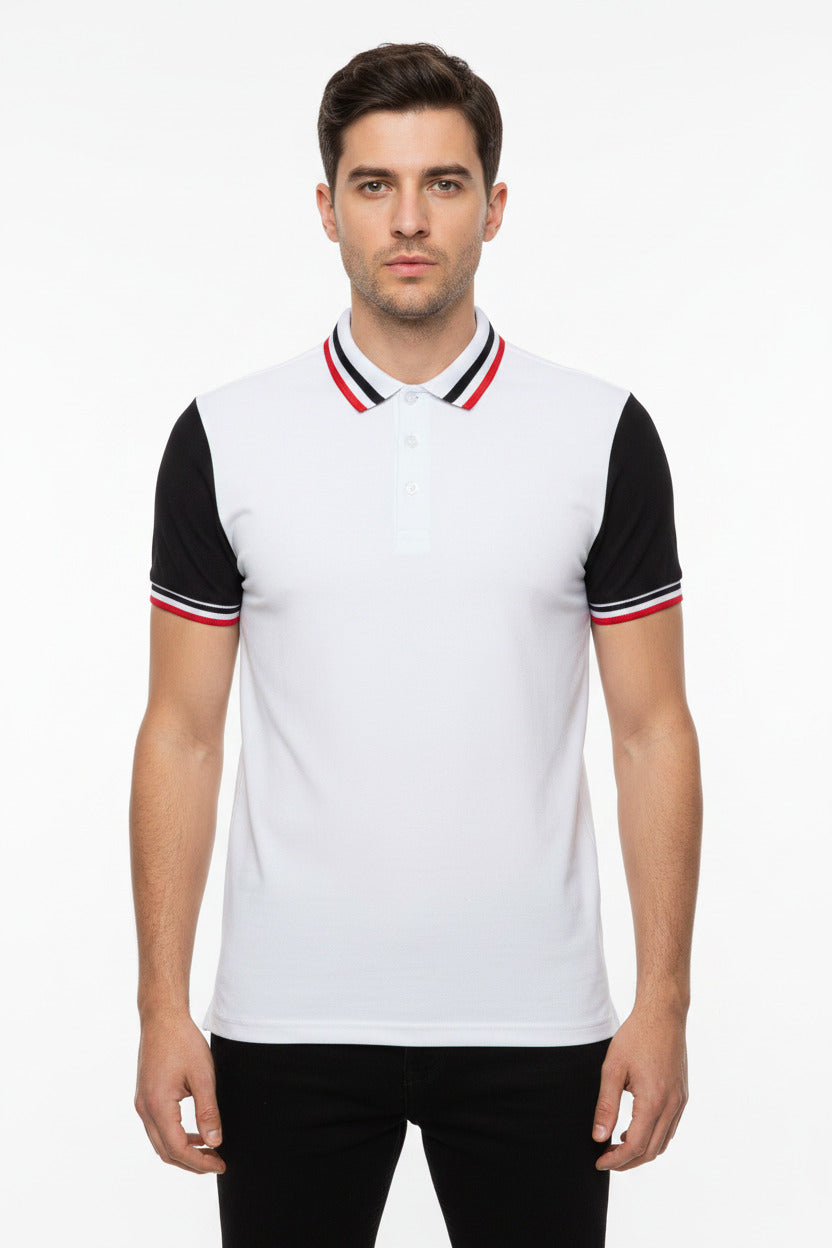 Polo uomo in cotone maniche corte, elegante con bottoni