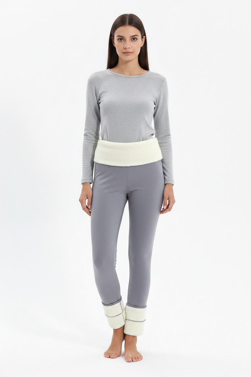 Pantaloni a leggings per donna invernali rivesititi all'interno in lana, spedizione gratuita