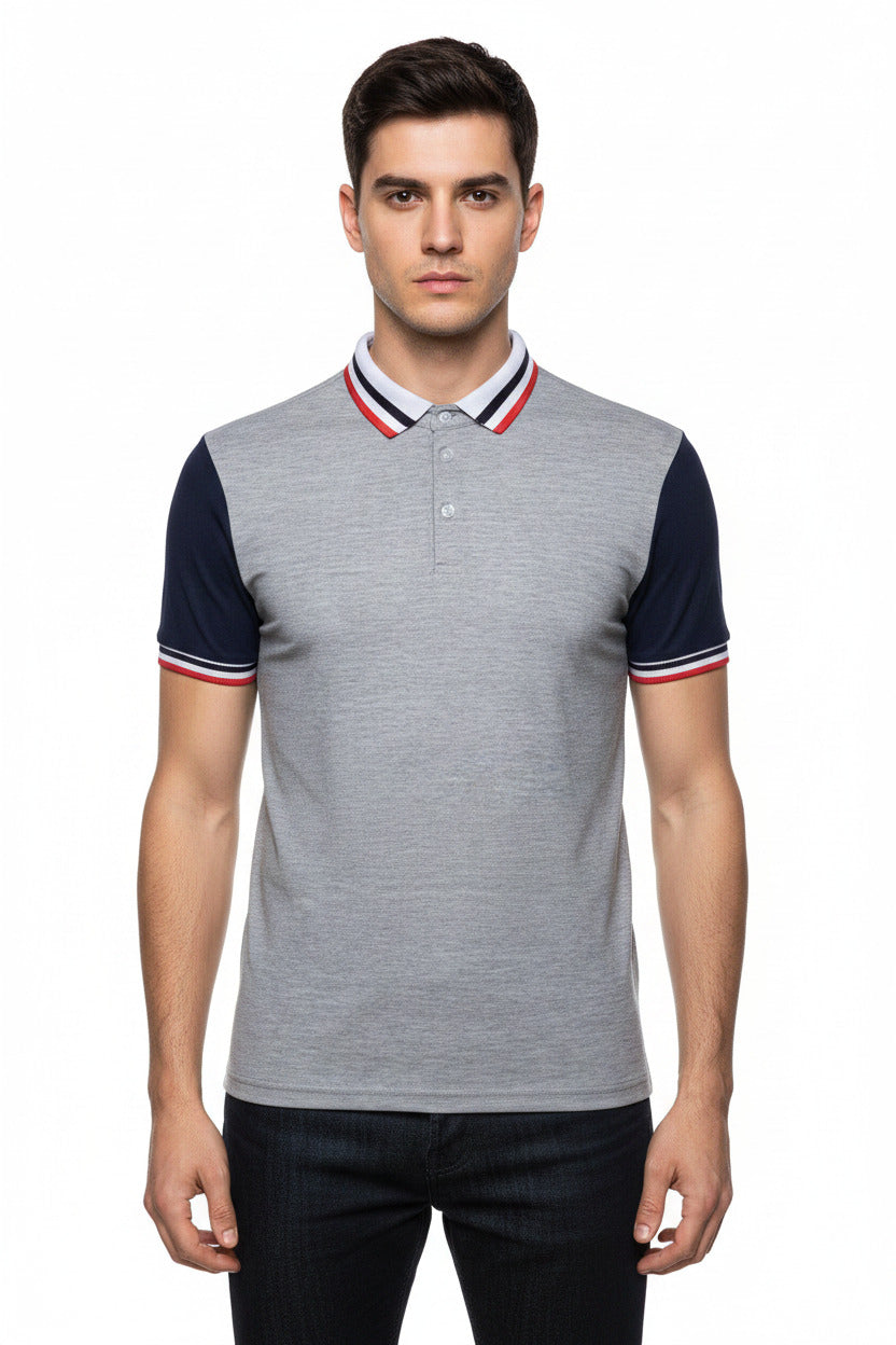 Polo uomo in cotone maniche corte, elegante con bottoni