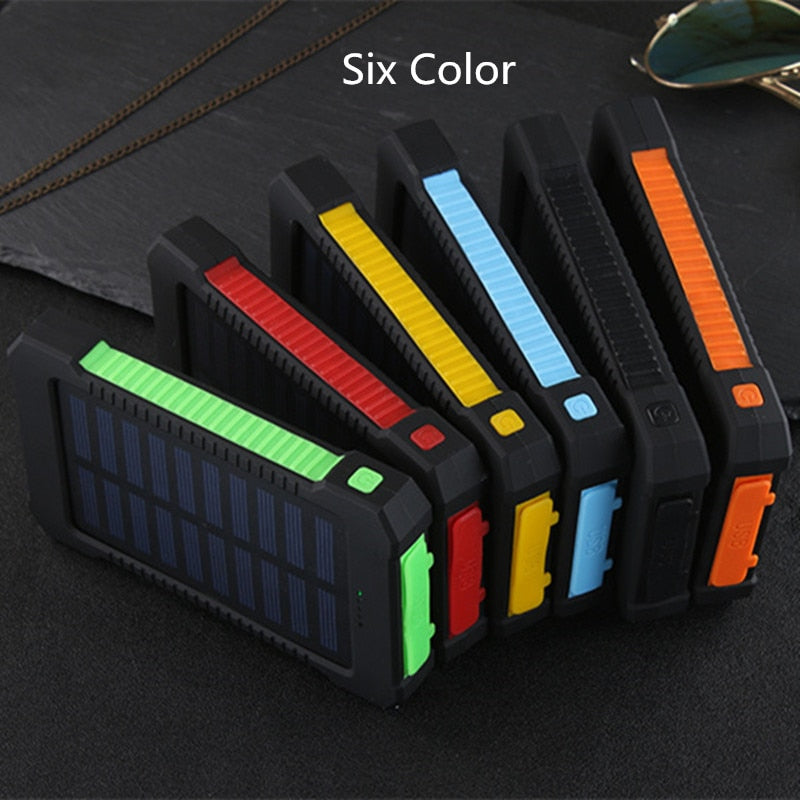 Power bank solare da 20.000 mAh con pannello ad alta efficienza, carica simultanea, ideale per attività all'aperto