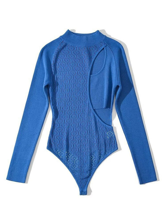 Pullover lavorato a maglia da donna colore blu, elegante e comodo