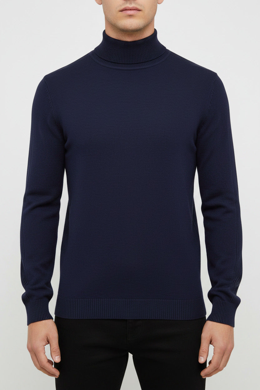 Maglione da uomo a collo alto in misto cotone e cashmere, spedizione gratuita