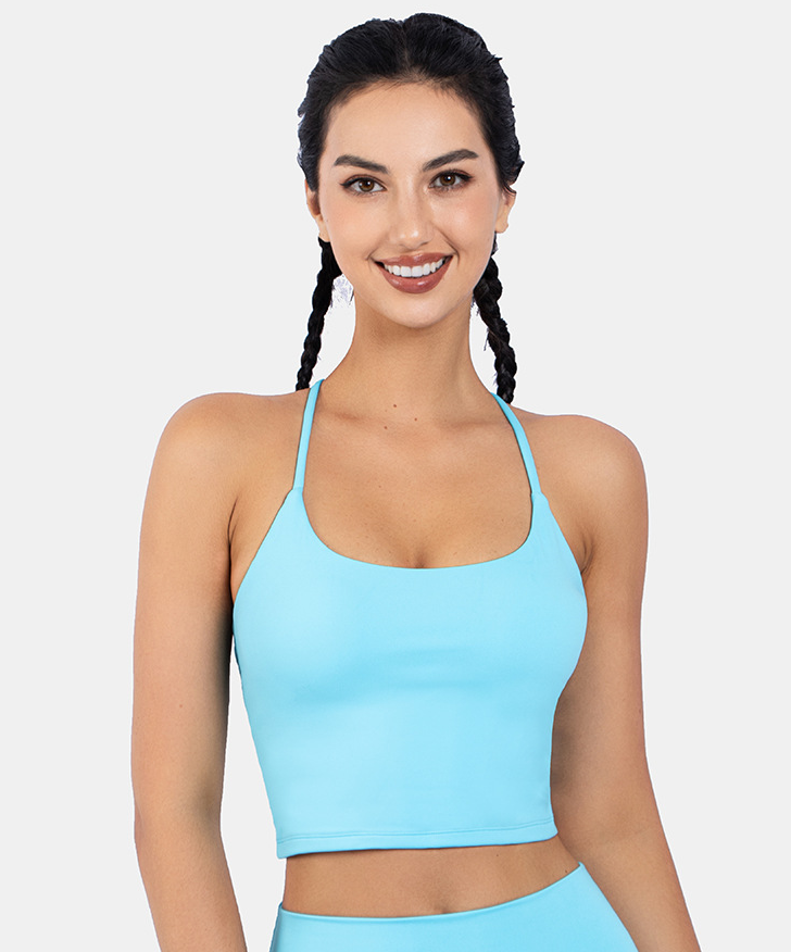Reggiseno sportivo fitness yoga – supporto medio, traspirante Loweconomy colore turches