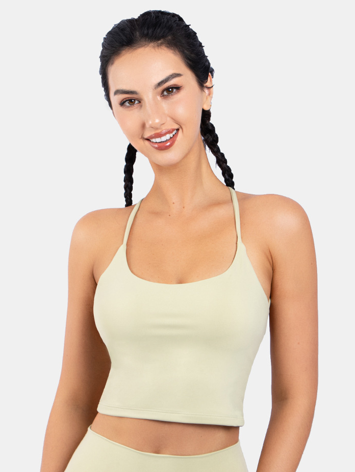 Reggiseno sportivo fitness yoga – supporto medio, traspirante Loweconomy colore verde