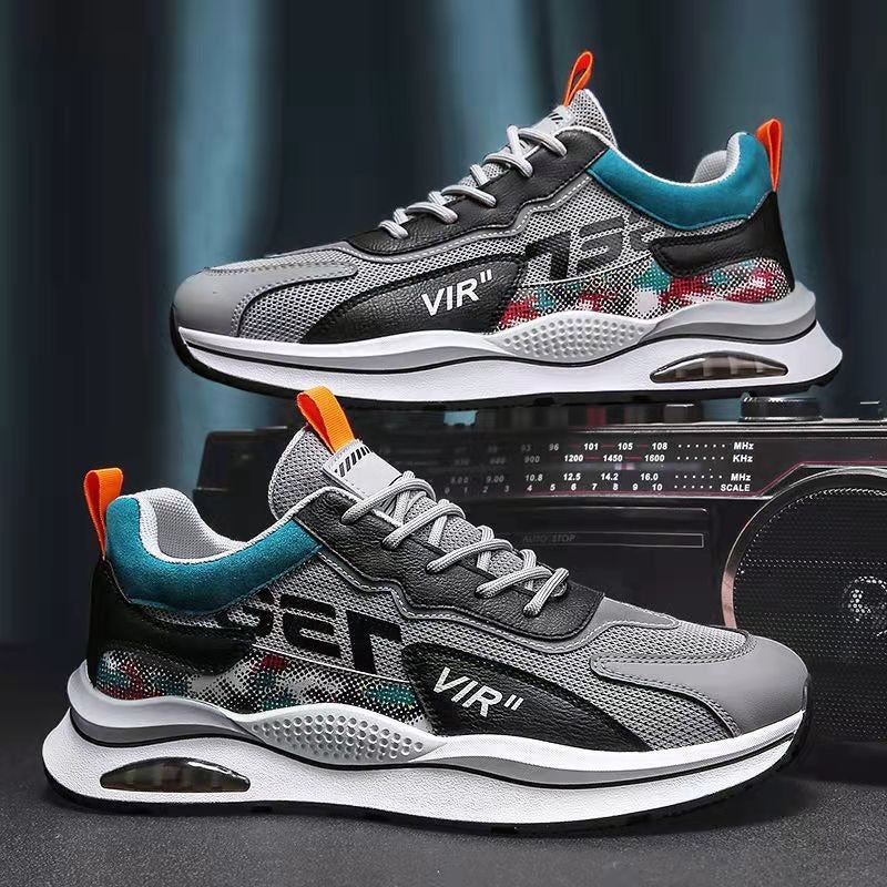 Scarpe sportive da uomo con tomaia traspirante e design sottile, ideali per attività quotidiane e sportive.