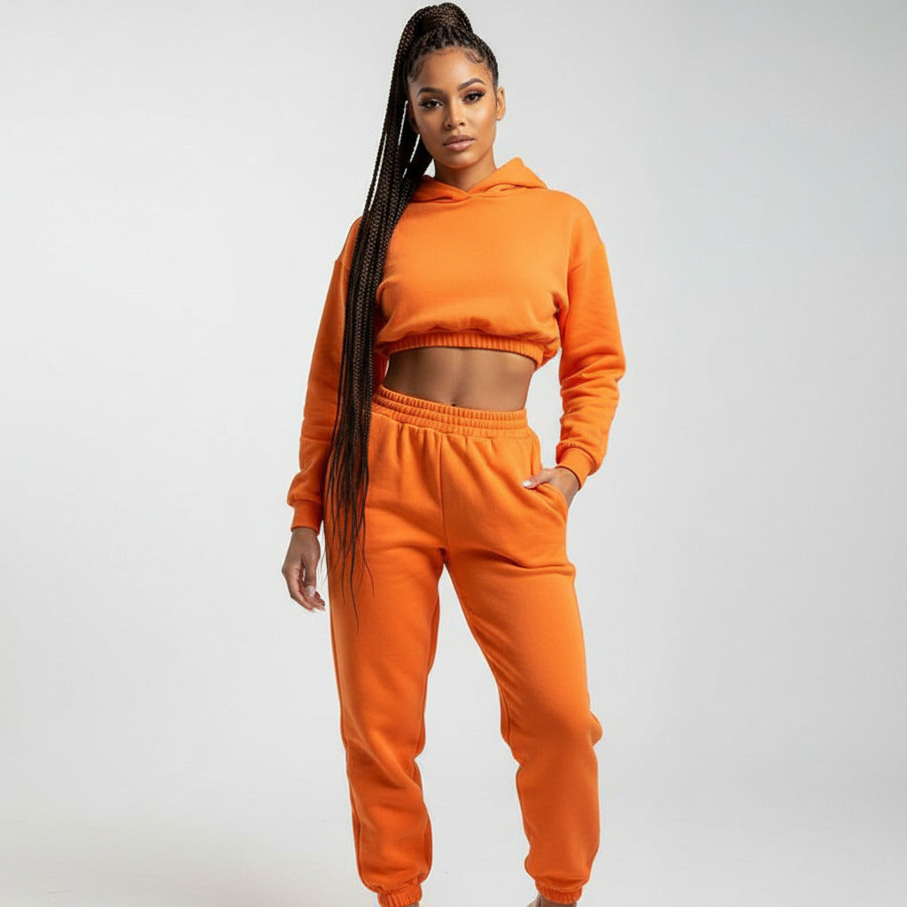 Tuta Manica Lunga Outfit Felpe Pantaloni Sport Streetwear 2 Pezzi Pant Set Femminile - Loweconomy