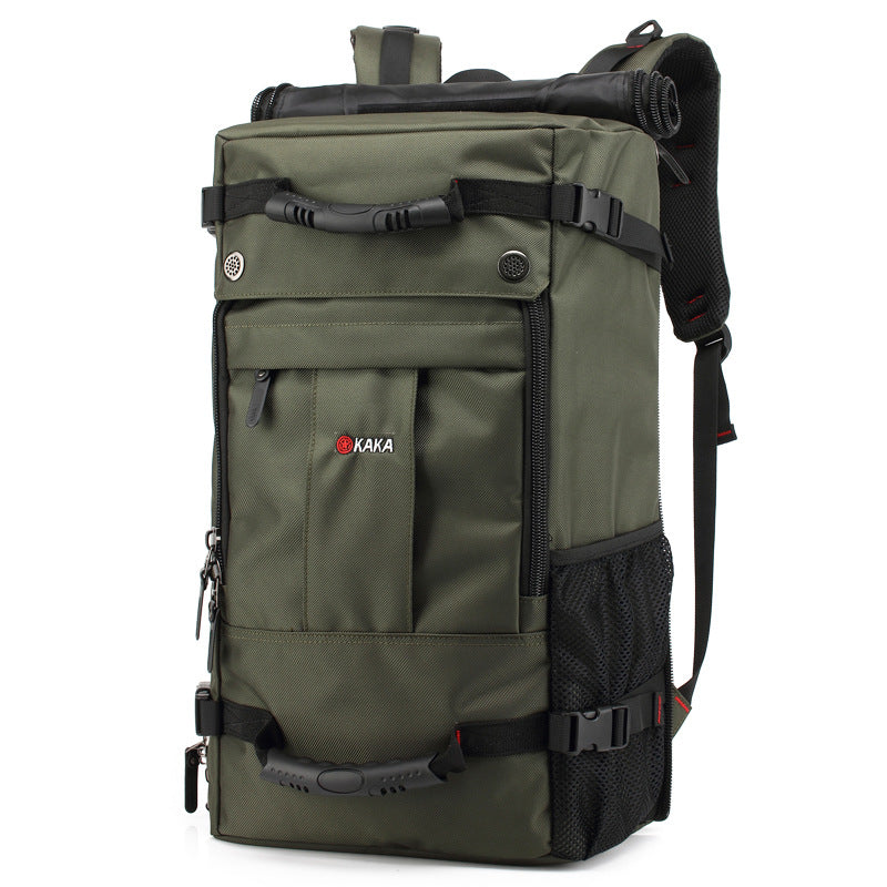 Zaino impermeabile da viaggio unisex con serratura, colore verde, capacità 36-55 litri